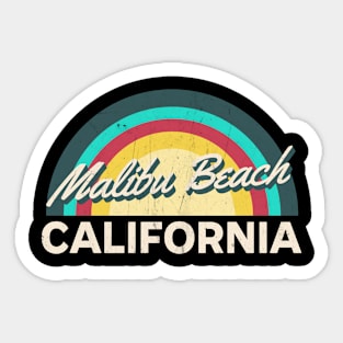 Malibu Beach California Vintage Sunset Sticker